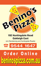 benino's pizza take away fridge magnets